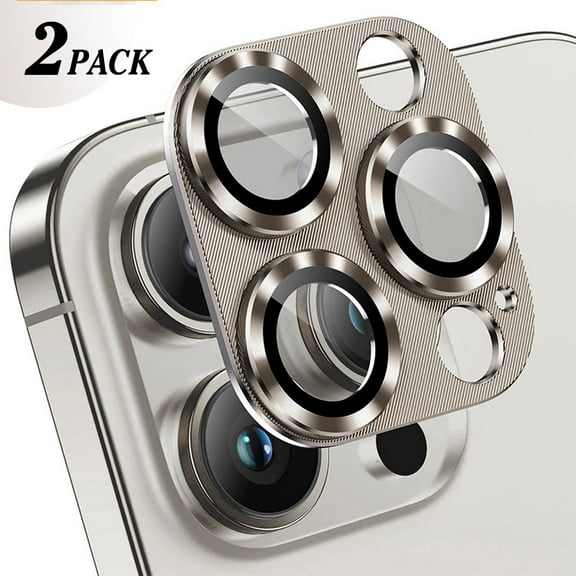 Hionly for 2 Pack iPhone 16 Pro Max/iPhone 16 Pro Metal Camera Lens Protector - Gray