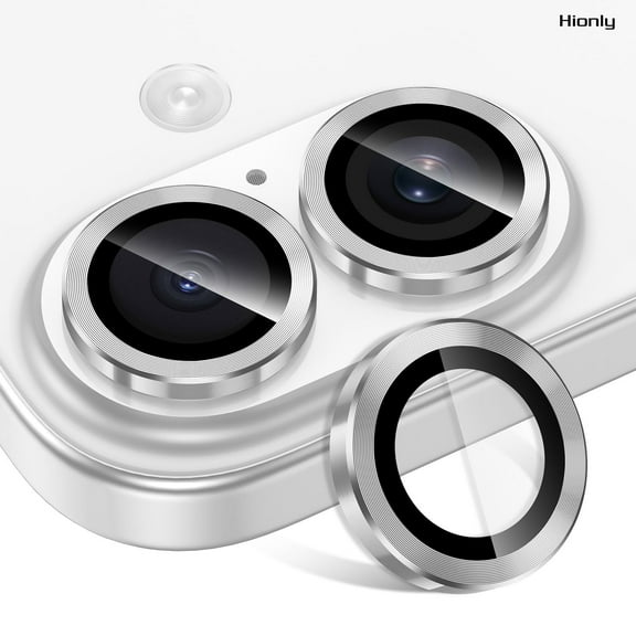Hionly Compatible with iPhone 17 Camera Lens Protector, [1 Step Installation Tray] Metal Individual Camera Cover Accessories Case Friendly - White