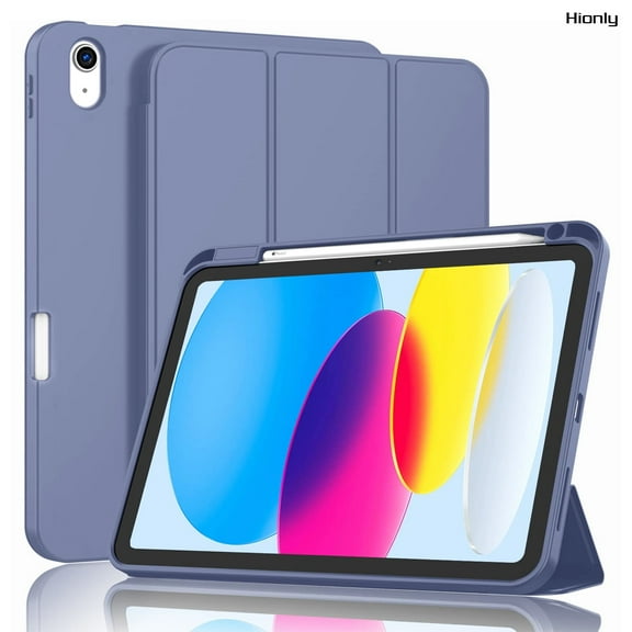 Hionly New iPad 10th Generation 10.9 Inch 2022 / iPad (A16) 11th Generation 11 Inch 2025 Case with Pencil Holder, Smart iPad Case with Soft TPU Back [Support Auto Wake/Sleep] (Lavender)
