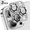 thumbnail image 1 of Hionly for 2 Pack iPhone 16 Pro Max/iPhone 16 Pro Metal Camera Lens Protector - Silver, 1 of 6