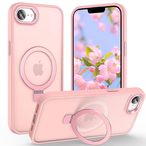 HionlyPro Compatible with iPhone AIR Magnetic Case with Ring Stand Slim Shockproof Translucent Matte Protective Cover, Compatible with MagSafe, Anti-Fingerprint,360°Rotatable Kickstand