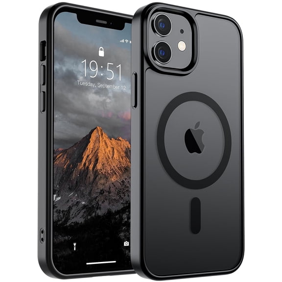 HionlyPro for iPhone 11 / iPhone XR Case Translucent Matte Magnetic Phone Cover, [Compatible with Magsafe] Military Grade Drop Protection Shockproof Phone Cover, Black