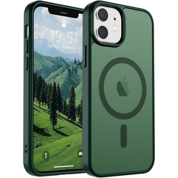 HionlyPro for iPhone 13 Pro Max Case Translucent Matte Magnetic Phone Cover, [Compatible with Magsafe] Military Grade Drop Protection Shockproof Phone Cover, Forest Green
