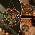thumbnail image 1 of Hioyaky Diy Christmas Wreath Diamond Art Crafts Kit With Led Lights Pearl Rhinestone Art Pendant Ornament For Wall Decor Gift, 1 of 8
