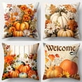 thumbnail image 1 of Hioyaky 4pcs Fall Thanksgiving Pillow Covers Fall Pumpkin Decorative Pillow Cases With Soft Fabric Hidden Zipper For Home Decor, 17.7X17.7 Inches, 1 of 7