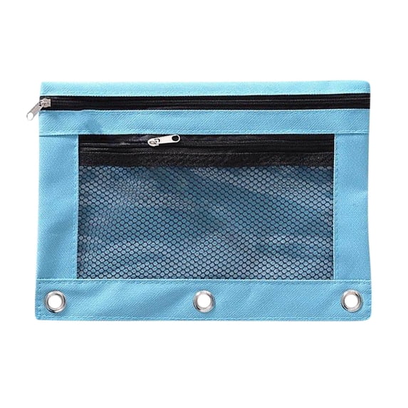 Hioyaky Pencil Pouch For 3 Ring Binder, Large Pencil Case Pouch With 3 Reinforced Grommets, Clear Window Pencil Case, Binder Accessories