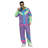 Fun World, Men's 80's Track Suit Adult Costume, Plus Size, Neon Retro — free download