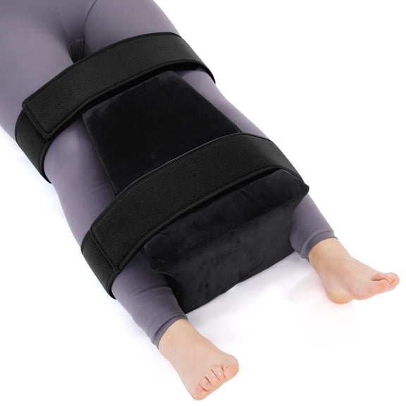Hip Abduction Pillow - Memory Foam Hip replacement pillow for postoperative and fracture use - with short plush Pillow Cover,Black