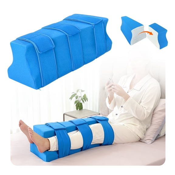Hip Abduction Pillow for Post-Surgery Recovery | Knee & Hip Replacement Support Foam Wedge with Strap | Bursitis Relief Pillow for Sleeping & Pain Relief (L)