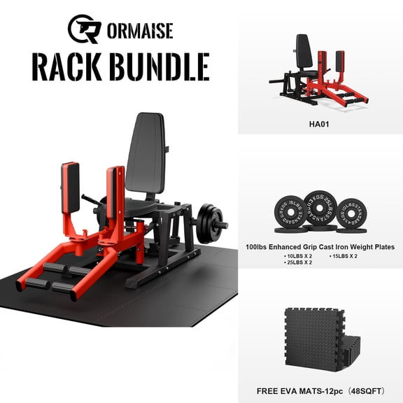 Hip Abductor Machine, Plate-Loaded Inner and Outer Thigh Machine, Hip Trainer, Hip Thrusters for Home Gym