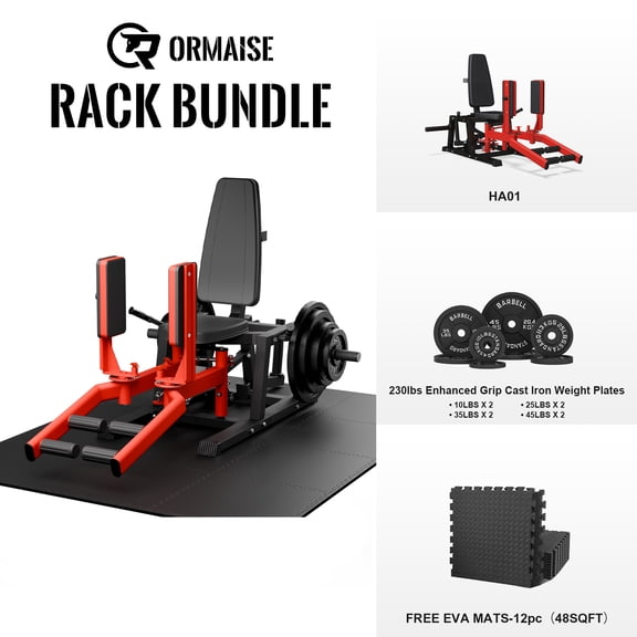 Hip Abductor Machine, Plate-Loaded Inner and Outer Thigh Machine, Hip Trainer, Hip Thrusters for Home Gym