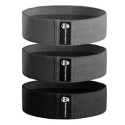Hip Bands For Booty Workouts | Non Slip Fabric Band Set With 3 Levels - Resistance Bands For Legs & Hip - For Men & Women Black