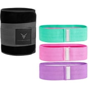 Hip/Booty Band 3-Pack | 3 Levels of Resistance | Non-Slip Fabric for Squats, Lunges, Butt/Glutes + Gray and Black Extra Large Waist Trimmer