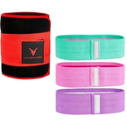 Hip/Booty Band 3-Pack | 3 Levels of Resistance | Non-Slip Fabric for Squats, Lunges, Butt/Glutes + Red and Black Extra Large Waist Trimmer