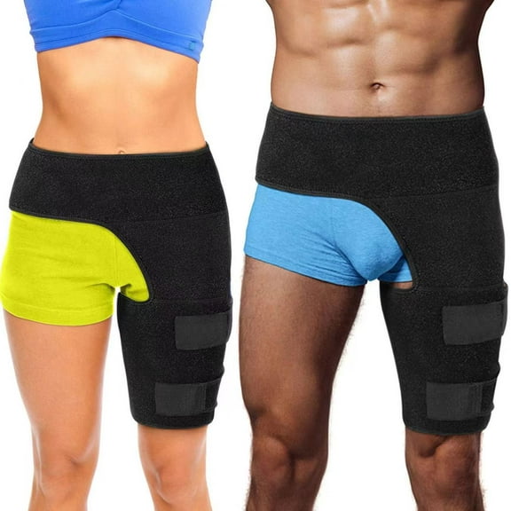 Hip Brace Thigh Compression Sleeve | Hip Sciatica Pain Relief Device Brace | Hamstring & Groin Compression Sleeve Wrap for Sciatic Nerve Relief | Hip Support Brace for Women & Men