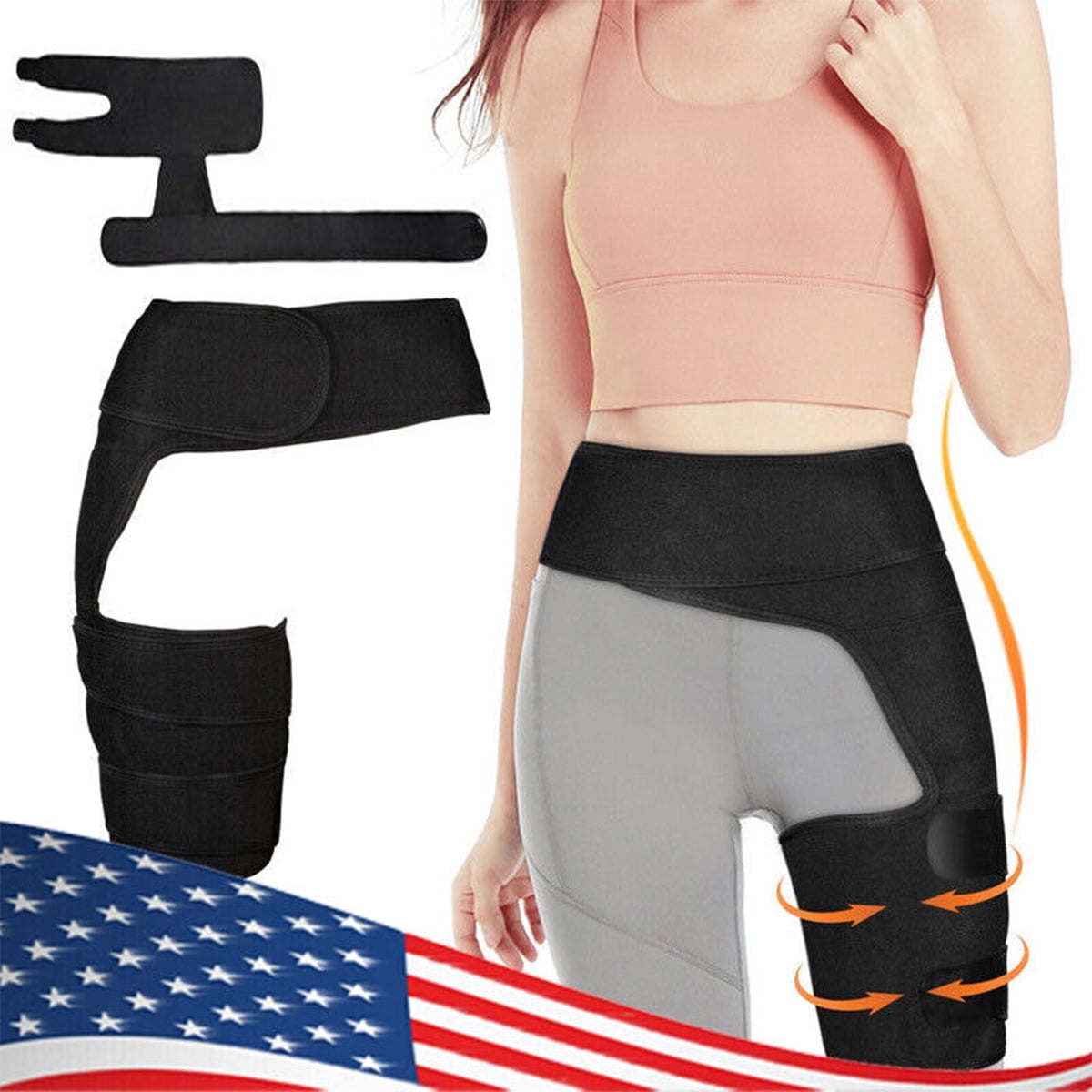 Hip Brace Thigh Hip Support Brace Groin Compression Wrap, Sciatica Nerve Pain Relief Thigh Hamstring, Quadriceps, Joints, Arthritis, Groin Wrap Sciatica Brace Belt Fit for Adults