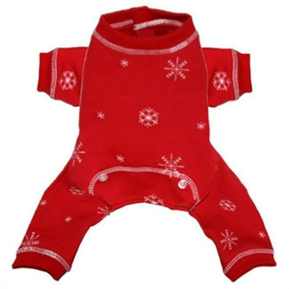 Hip Doggie Red Snowflake Longjohns, Large