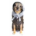 thumbnail image 1 of Hip Doggie  Vintage Bomber Dog Jacket, Gray Hood - Small, 1 of 3