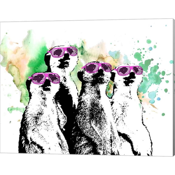 Hip Family Portrait - Pink Glasses by Color Me Happy, Canvas Wall Art, 20W x 16H