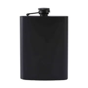 Hip Flask for Liquor for Men Matte Black Stainless Steel Leakproof and Funnel, with Never-Lose Metal Cap, Drinking Flasks for Wedding Party Gift Outdoor Activities, 8 Oz