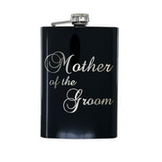 Hip Flask Plus 8oz Black Stainless Steel Mother of Groom Flask