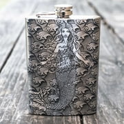 Hip Flask Plus 8oz Mermaid Flask - Leak-Proof & Enchanting Design