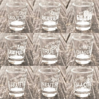 2oz Know Your Role - Character Alignment - Set of 9 Shot Glasses 2oz Know Your Role - Character Alignment - Set of 9 Shot Glasses