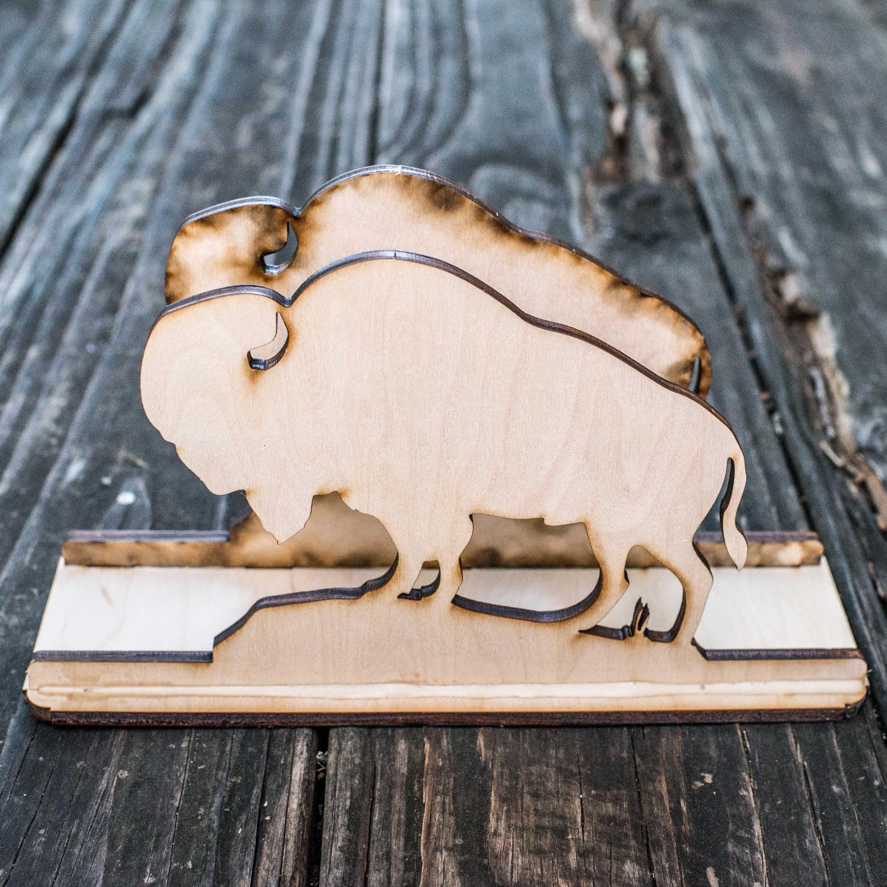 Napkin Holder - Buffalo - Raw Wood Craft Napkin Holder - Buffalo - Raw Wood Craft