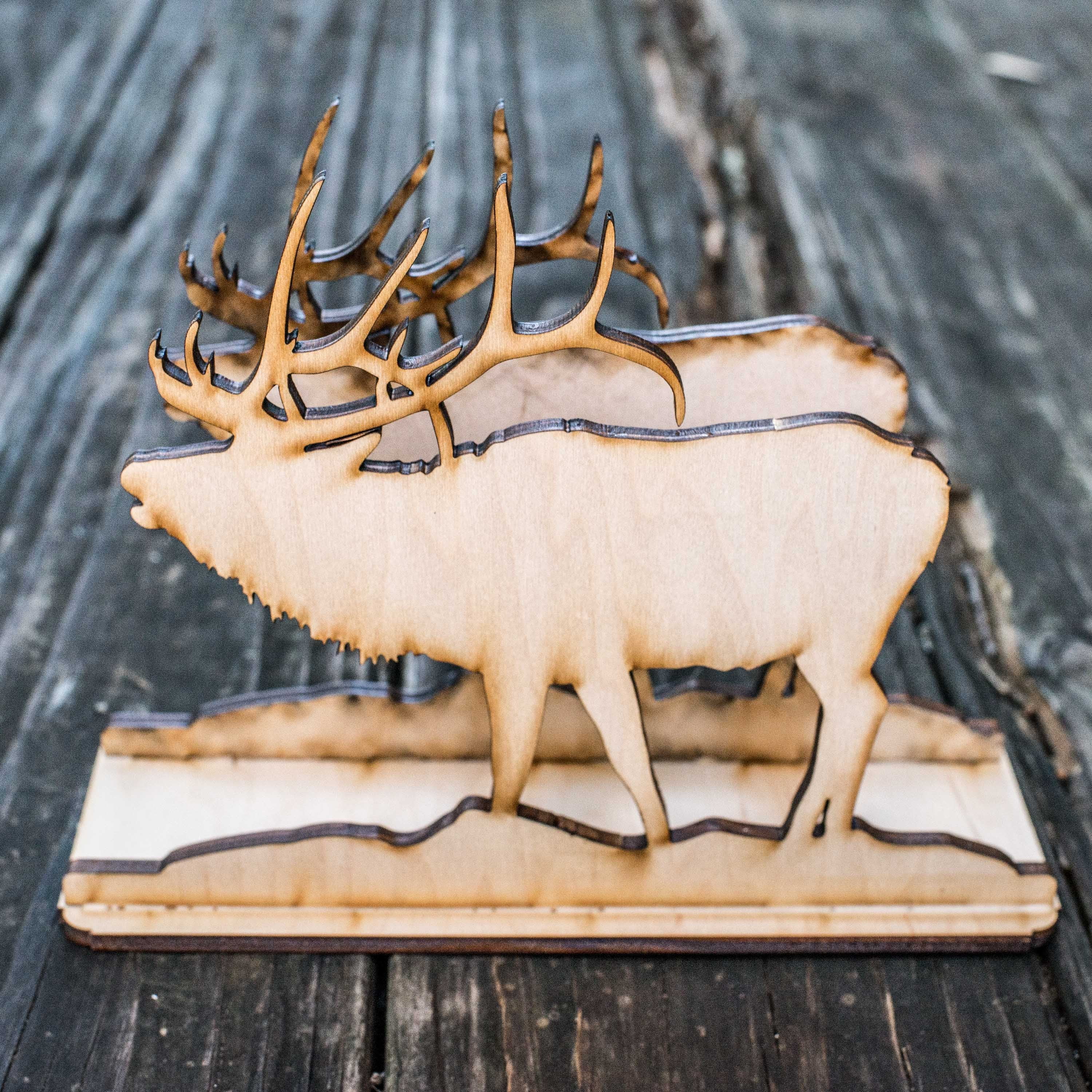 Napkin Holder - Elk - Raw Wood Craft Napkin Holder - Elk - Raw Wood Craft