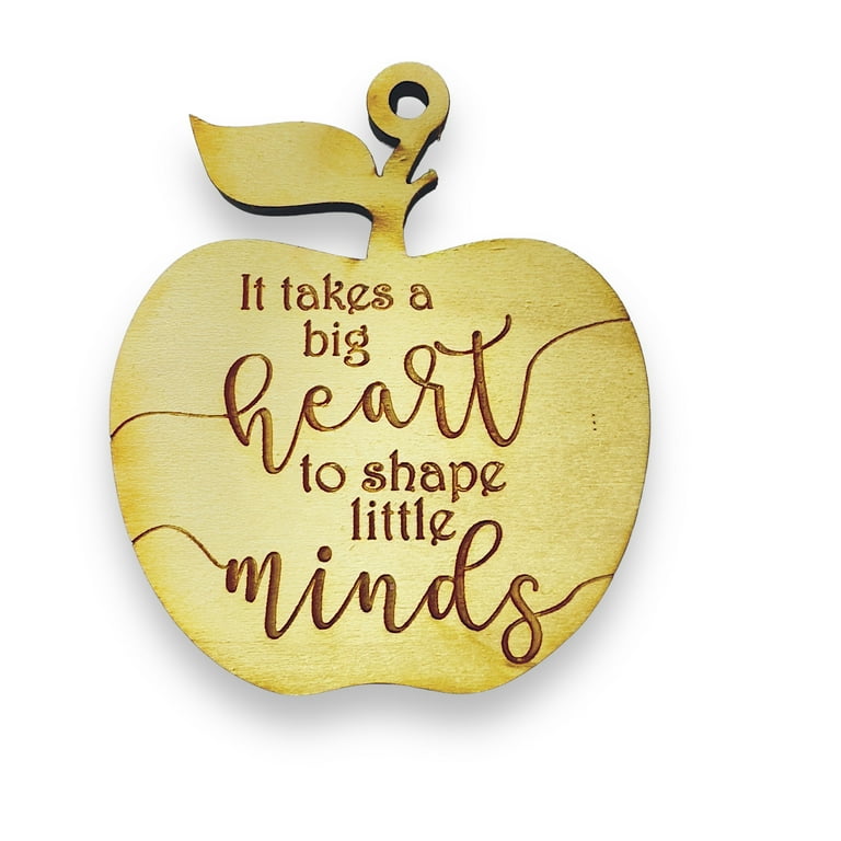Ornament - It Takes a Big Heart to Shape Little Minds - Raw Wood 3x3in Ornament - It Takes a Big Heart to Shape Little Minds - Raw Wood 3x3in