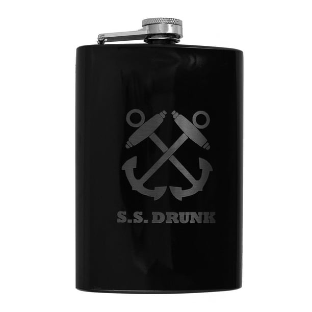 8oz BLACK SS Drunk Flask 8oz BLACK SS Drunk Flask