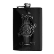 Hip Flask Plus Stainless Steel 8oz Black Flask - Kerrville