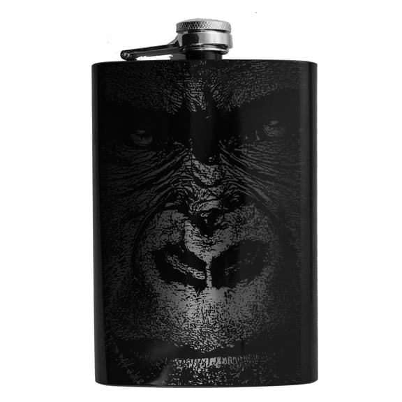 Hip Flask Plus Stainless Steel 8oz Black Flask - Kong