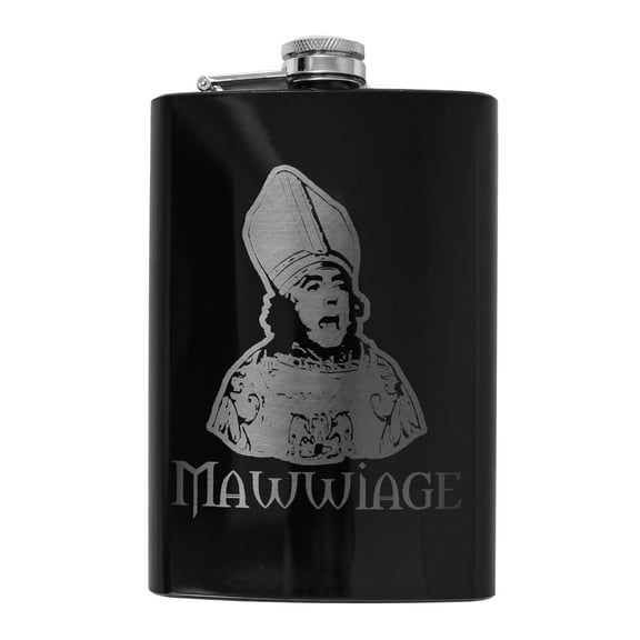 Hip Flask Plus Stainless Steel 8oz Black Flask - Mawwiage