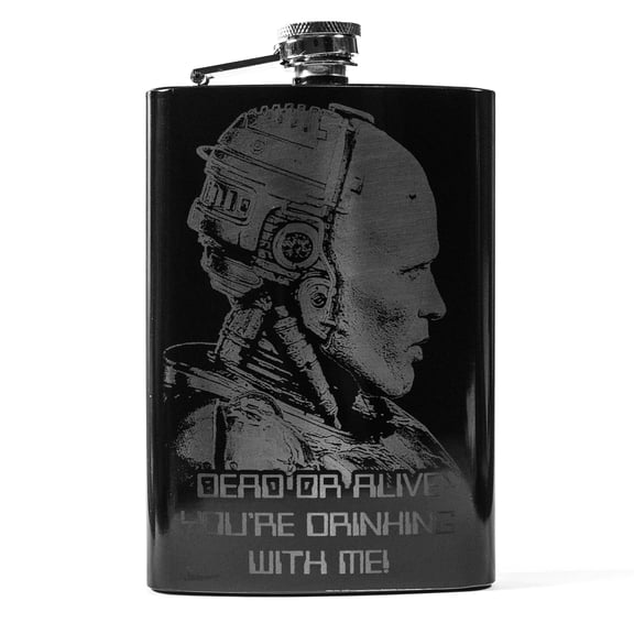 Hip Flask Plus Stainless Steel 8oz Flask - Black Dead or Alive