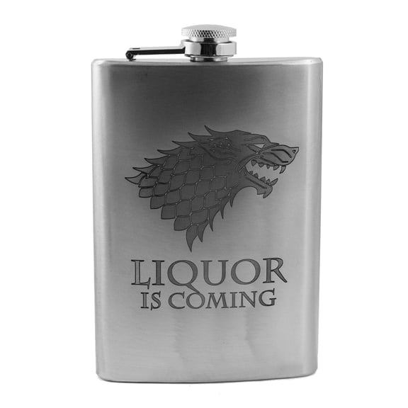 Hip Flask Plus Stainless Steel 8oz Liquor Is Coming Flask - Game of Thrones Inspired Gift