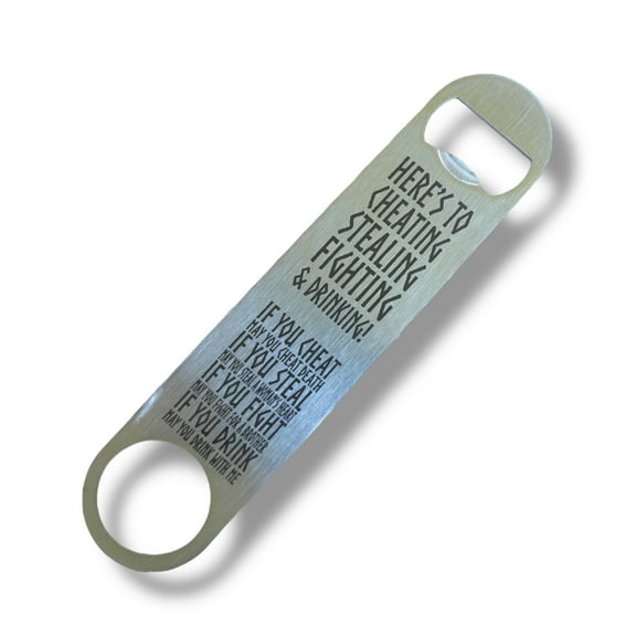 Hip Flask Plus Viking Toast Stainless Steel Bottle Opener