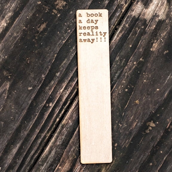 Hip Flask Plus Wooden Bookmark - A Book a Day Keeps Reality Away