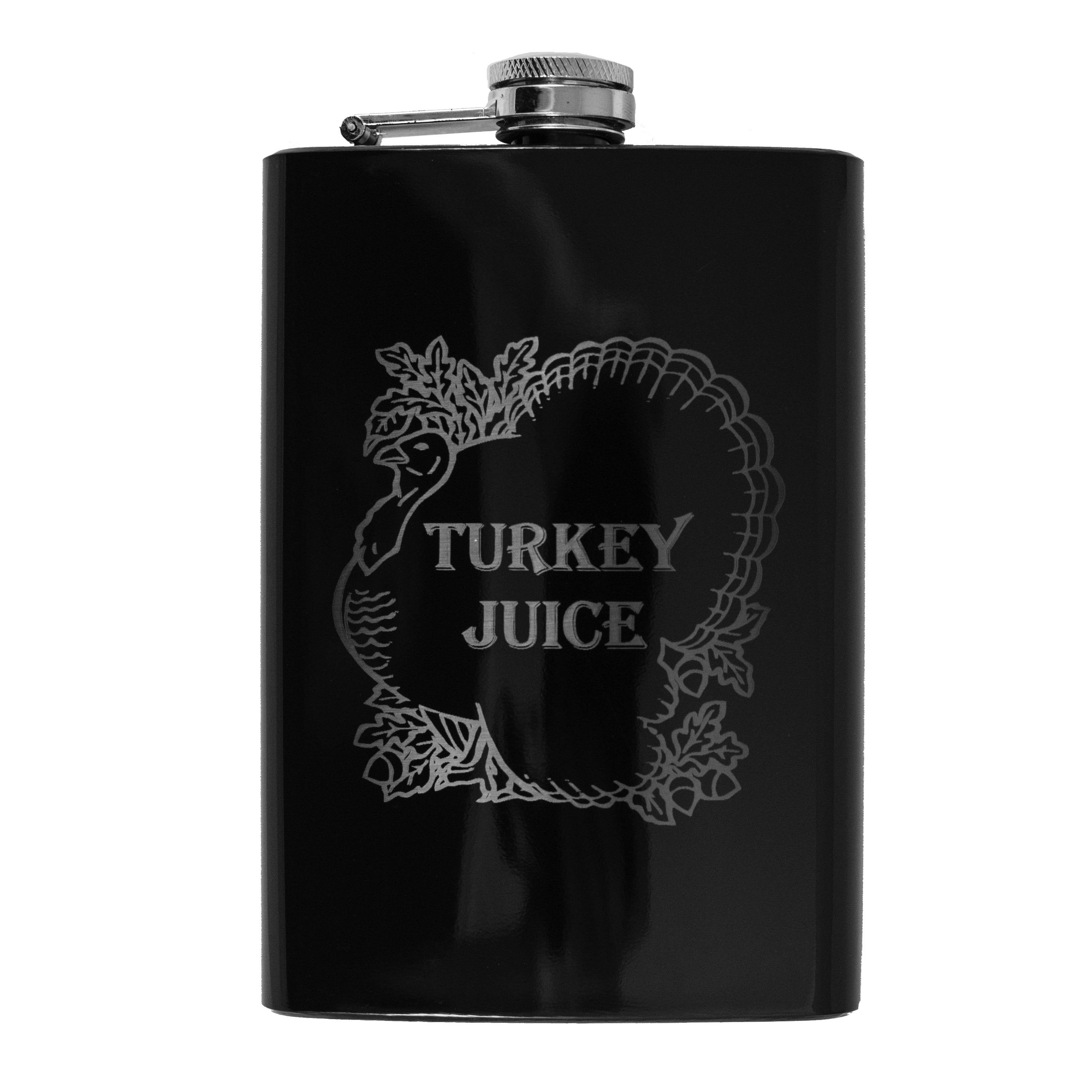Hip Flask Plus8oz Turkey Juice Black Stainless Steel Flask - Leak-Proof - Walmart.com