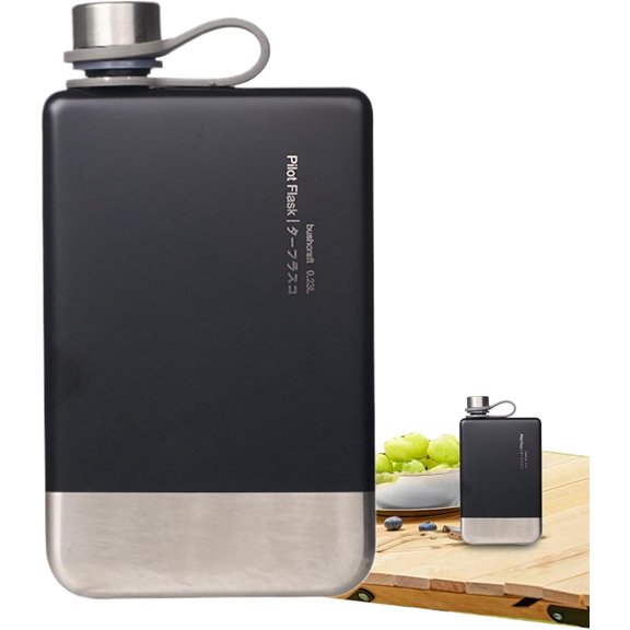 Hip Flask for Men | 230ml Leakproof Portable Water Bottle - Travel Flask Bottle - for Beer Coffee Spirits Soda Drinks Beverage Camping Outdoor Outing