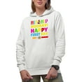 thumbnail image 1 of Hip Hip Hooray, Happy First Day, Back To School, White Hooded Sweatshirt or Hoodie, Large, 1 of 5