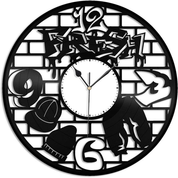 Hip Hop 3D Wall Clock Vinyl Wall Clock,Vinyl Record Clock Wall Art Unique Room Decorations Handmade Gift