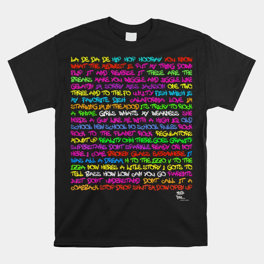Hip Hop 50 Years Anniversary Rap Old School Lyrics Merch Shirt