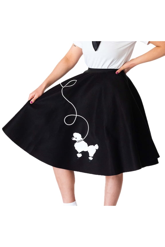 1950s Adult Poodle Skirt Costume for Women (3X/4X Black)