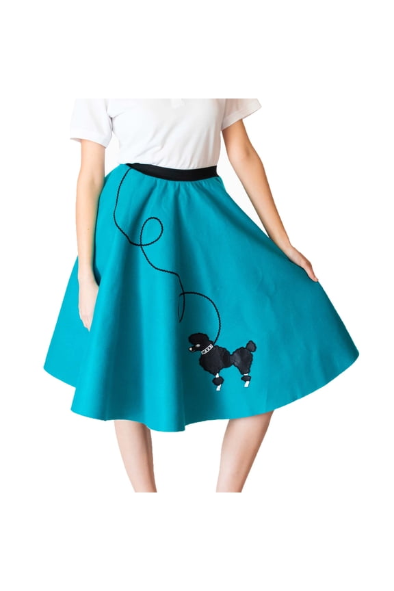 1950s Adult Poodle Skirt Costume for Women (3X/4X Teal)