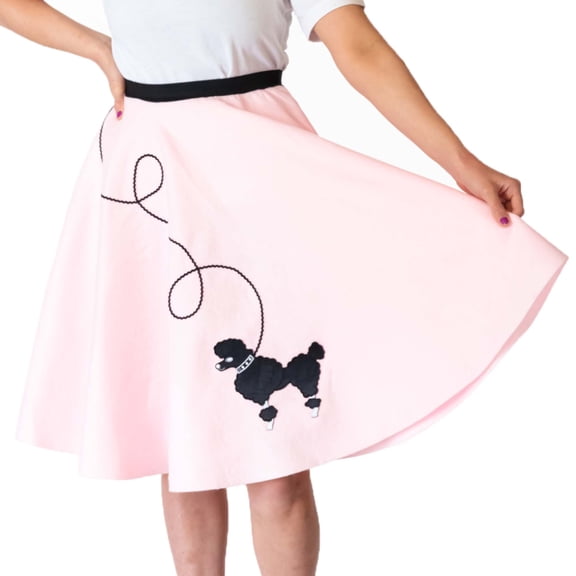 Hip Hop 50's Shop 1950s Adult Poodle Skirt Costume for Women (XL/2X Light Pink)