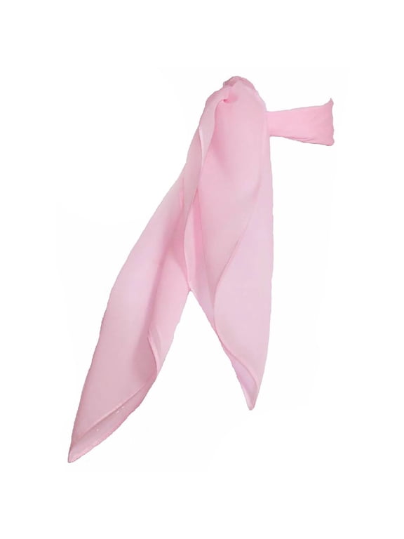 1950s Chiffon Scarf Square Vintage Retro Sheer Neck Hair Tie Women (23" Light Pink)
