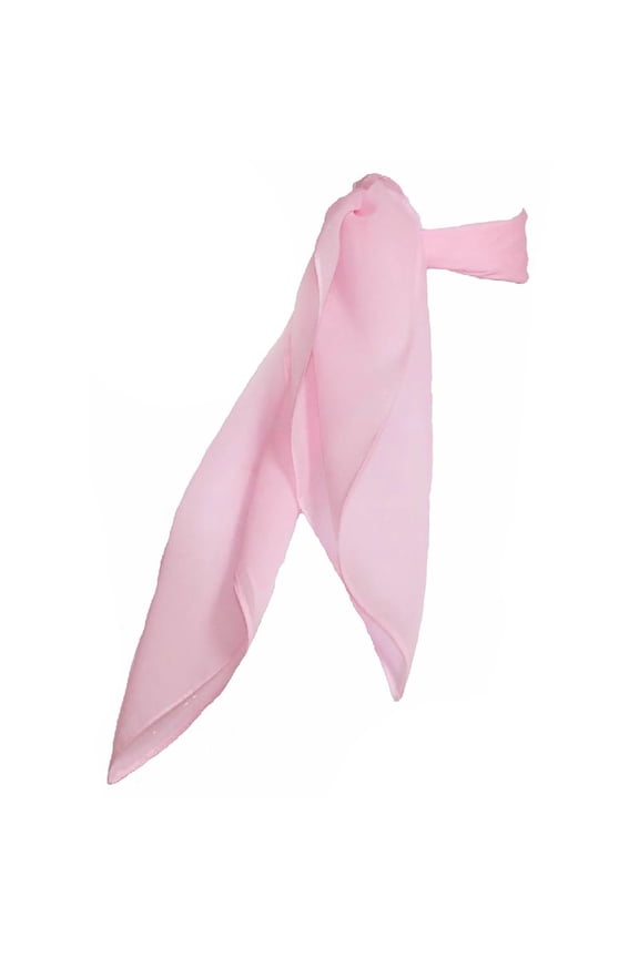 1950s Chiffon Scarf Square Vintage Retro Sheer Neck Hair Tie Women (23" Light Pink)