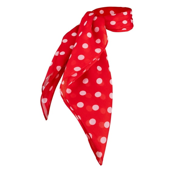 Hip Hop 50's Shop 1950s Chiffon Scarf Square Vintage Retro Sheer Neck Hair Tie Women Girls (23" Red Polka Dot)