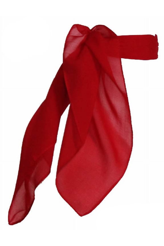 1950s Chiffon Scarf Square Vintage Retro Sheer Neck Hair Tie Women Girls (23" Red)